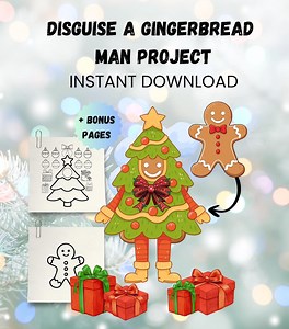 Disguise Project Gingerbread Man, Gingerbread in Disguise Printable, Gingerbread Costume Ideas, Kids Table Activity - Etsy