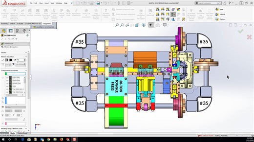 Four Slide Motion Simulation