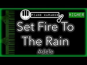 Set Fire To The Rain (HIGHER +3) - Adele - Piano Karaoke Instrumental