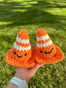 Traffic Cone Crochet Plushie Handmade With Plush Yarn Stuffed Animal - Etsy