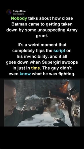Batman was on the brink of death at the hands of an untrained military man.