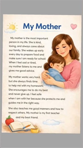 My Mother ❤️ | Beautiful English Paragraph | English Speaking Practice #shorts #trending