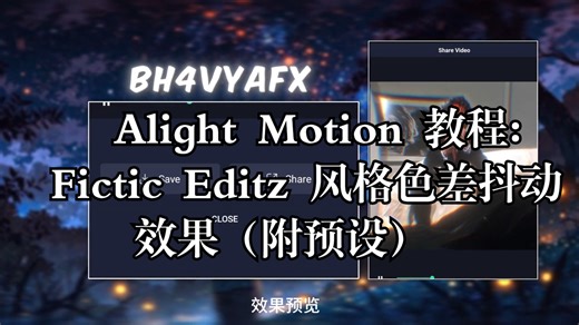 Alight Motion 教程：Fictic Editz 风格色差抖动效果（附预设）