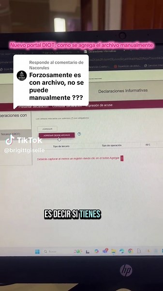 Nuevo portal DIOT: Agrega tu archivo manualmente