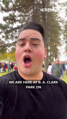 No Kings protest in full swing at B.A. Clark Park
