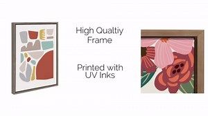 Kate and Laurel Sylvie Flamingo Standing Framed Canvas Wall Art by Amy Peterson Art Studio; 18x24 Natural; Modern Animal Bird Portrait Art for Wall