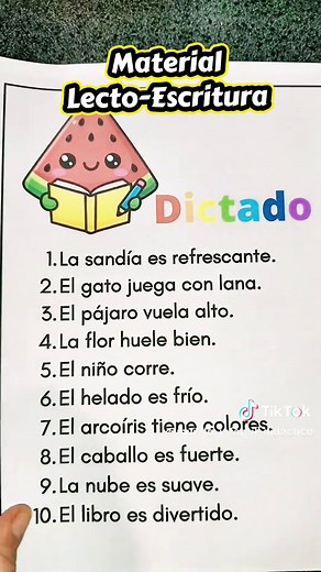 Material de lecto-escritura: dictado y lecturitas para preescolar