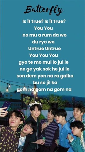 BTS BUTTERFLY LYRICS #BTS #BTSARMY