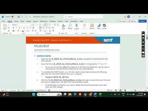 Illustrated Excel 2019 | Module 6: SAM Project 1a MusicBot #illustrated_excel