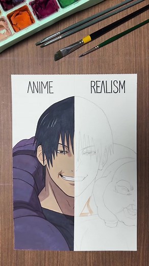 Drawing Toji: Anime vs Realism Style Comparison