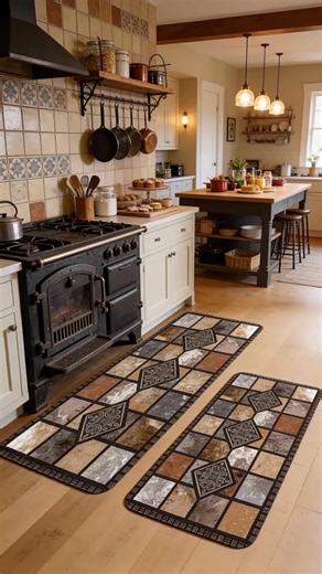 Texture is the secret language of a cozy home. 🏛️ This intricate stone motif reminds me of the cobblestone streets in Positano. It’s amazing how one beautifully patterned piece can change the entire energy of a room. It’s heavily weighted, staying perfectly flat thanks to the full rubber backing. It’s not just a mat—it’s a grounded piece of art for the heart of your home. 🥂✨ #kitchesessentials #kitchenessential #livingroomrug #beddingmusthaves #ikeakitchen #laminateflooring #nonsliprugs #playm