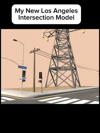 My Los Angeles Traffic Signal Intersection 3D Model