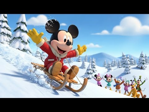❄️🐭 Snowy Fun Day with Mickey Mouse! | Sled & Snow Play for Kids ⛄✨