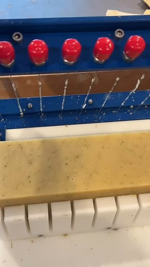 Lots of soap making in the works! This is the time of year when we are in the studio making soap a lot more to restock everything. Here we are cutting up the Northwoods Balsam & Spruce Soap 🌲 Fun fact: Did you know that after they’ve been cut soap bars need to sit for 4-6 week to go through a process called curing? This allows the soap to fully complete the saponification process, allowing any extra water to evaporate, and letting the bars dry out and harden for longer lasting use! Tap the link