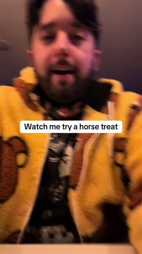 I finally accomplish my dream of eating a horse treat. #horsetreats | horse treat