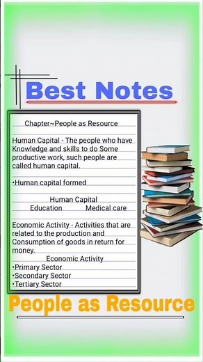 CBSE Class 9 Notes|Economics|People as Resource Chapter 2 #viral#education#toppernotes