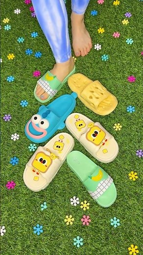 Funny Playtime slippers 🥳🍭 cartoon sandals 🤩😻 #trends #slippers #viralvideo