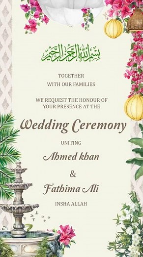 Elegant Muslim Wedding Invitation Video | Nikah Ceremony Digital #muslimnikaah #muslimwedding