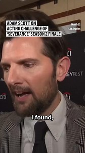 Adam Scott says shooting "Severance" season two finale scene was "the most challenging thing I've ever had to do." | AP