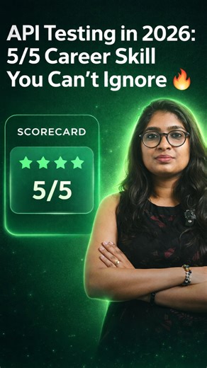 API Testing in 2026: 5/5 Career Skill You Can't Ignore 5/5 for importance. 5/5 for salary boost. Almost every product company wants API now 🚀 Want to future-proof your QA career? Start with API testing today. #APITesting #SoftwareTesting #QALife #AutomationTesting #Postman #Playwright #RestAssured #TestingCareer #LearnToCode | TestLeaf