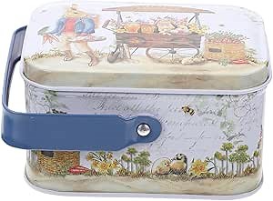 Box Tinplate box tin case easter biscuits tin cookie containers tin jars with lids candy tin easter basket round baking tin easter party supplies bag vintage baby