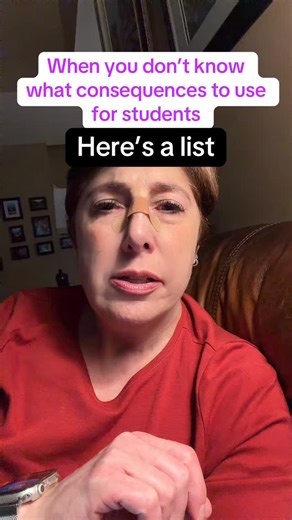 Melissa Antinoff on Instagram: "here is a list of consequences that you can choose from. Eight different choices. Use these consistently and you will have a calm classroom."