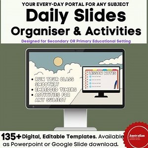 Editable Daily Slides with timers, Morning Meeting Slides, and Activity Slides
