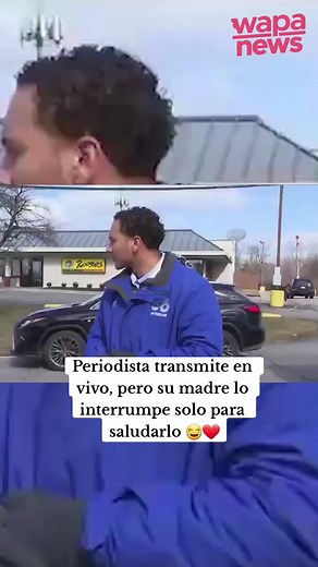 ¡MAMI ORGULLOSA! ❤ Este periodista transmitía en vivo, cuando su mami lo interrumpe para saludarlo. #historias #historia #amor #amordemama #viral #entretenew #tiktoknews #reportero