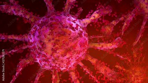 3D Animation of a growing Cancer cell spreading on healthy Tissue.