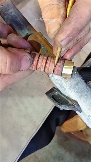 🔪 Crafting a Custom Stacked Leather Knife Handle #Knifemaking #CustomKnife #KnifeHandle #diy