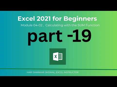 Excel Beginner Tutorial part 19 | Excel SUM Function Tutorial | AutoSum, Insert Function & Formula