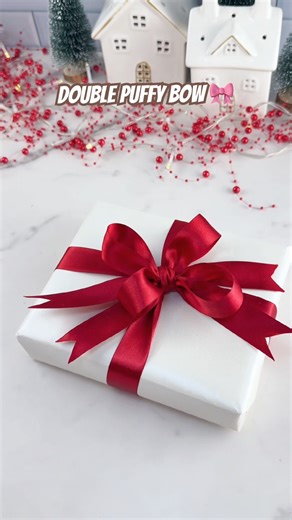 Double Puffy Bow Tutorial. #giftwrapping #bowtutorial #giftwrap