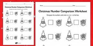 Christmas Number Comparison Worksheet