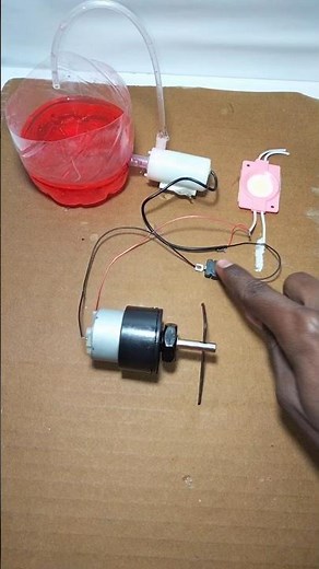 Running a Metal Gear Motor Powering Into Water Pump and LED Light _ DC Motor #tech #shorts #dcmotor