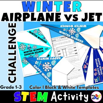 Winter Paper Airplane Plane vs Jet STEM Activity Challenge | 1st-3rd Grade