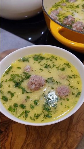 Chicken Meatball Soup with Yogurt | Mediterranean Comfort Bowl