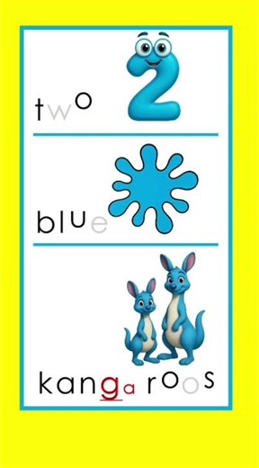 Learn to Read English | Two Blue Kangaroos Rhythm Chant | Reading Onramp 2