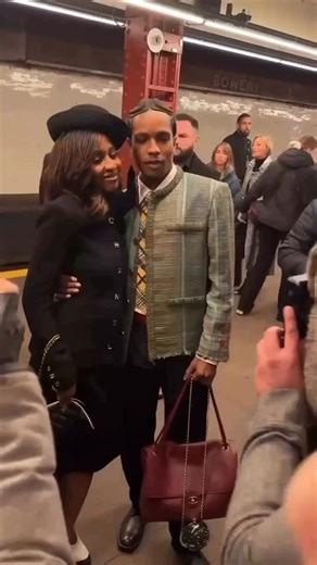 Fashion Bomb Daily on Instagram: "@ayoedebiri and @asaprocky — Chanel No. 1 and 2 — were all smiles as they exchanged pleasantries upon arrival at @matthieu_blazy’s presentation for @chanelofficial’s Métiers d’Art show in NYC. #asaprocky later took to the runway with fellow #Chanel ambassador @isimostar in the #newyorkcity subway. Hot! Or Hmm..? 📸: @kristenmarienichols @whowhatwear #AyoEdebiri #ayoedebirifbd #ASAPRocky #asaprockyfbd #Chanel #fashionbombdaily #fbdaily #BombStyle"