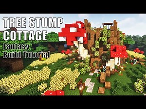 Minecraft Mushroom Log House | Fantasy Tree Stump House Tutorial