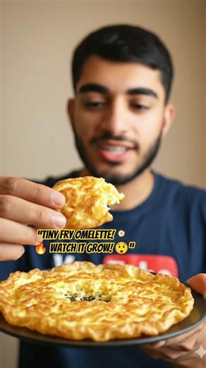 “Tiny Fry Omelette Explodes! 🍳😱” #streetfoodmagic