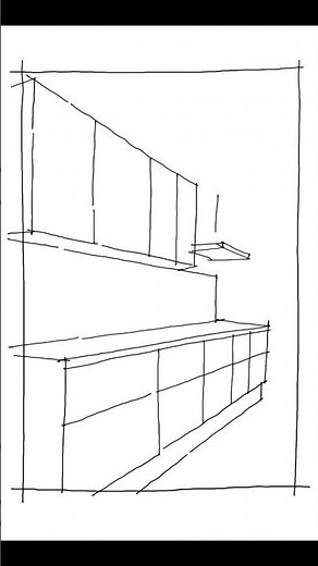 Drawing a Kitchen in One point Perspective! Viral GANITA KARYA