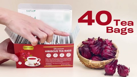 LeafLea Hibiscus Tea Bags – 240 Count, Individually Wrapped, 100% Natural Hibiscus Flower Herbal Tea, Caffeine-Free, Sugar-Free, Non-GMO, Rich in Flavor & Color, Te de Hibisco, Jamaica Tea (Pack of 6)