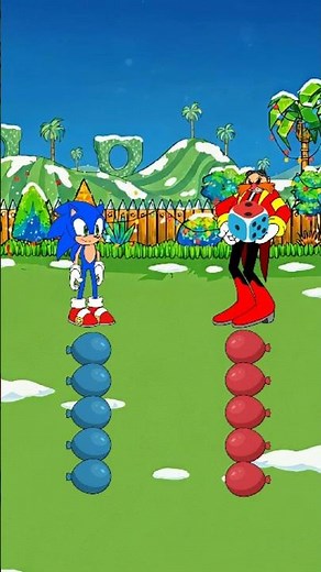 Who Pops All Balloons First Sonic vs Eggman Challenge!🎈💥🎲 #sonic #animation #cartoon #shorts