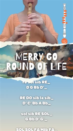 Merry Go Round of Life Flute Tutorial from Howl's Moving Castle