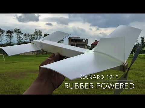 Depron Polyfoam Rubber Powered Canard Pusher Flying Model Airplane