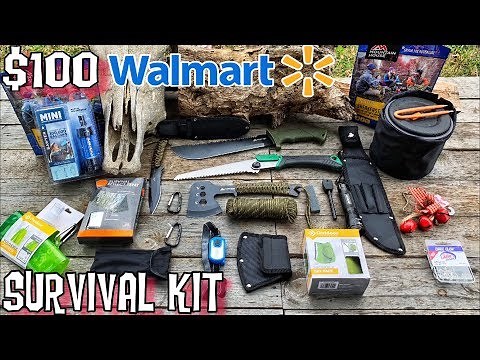 $100 Walmart Survival Kit! CHEAPEST Walmart Camping Gear - 7 Day Survival Challenge