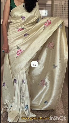Beautiful pastel shade silver zari weaving pure kanchi silk saree