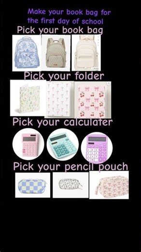 Make your book bag for the first day of school