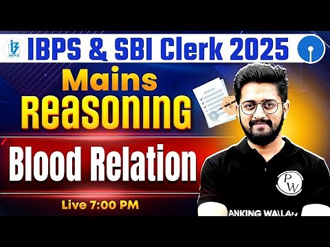 IBPS / SBI Clerk Mains Reasoning 2025 | Blood Relation Reasoning for Bank Exam | by Sachin Sir
