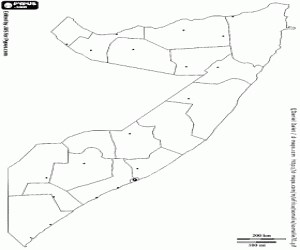 Somalia map coloring page printable game